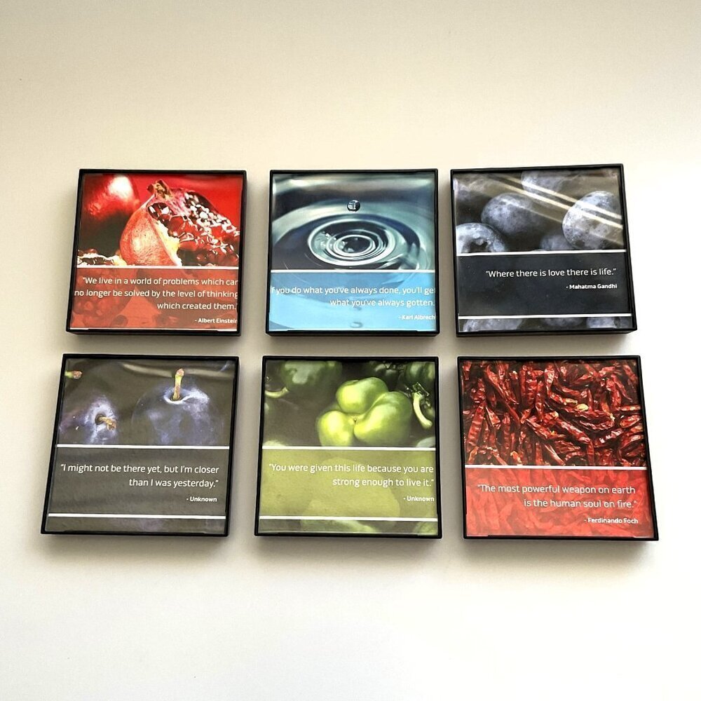 PICTURE FRAMES, GALLERY WALL FRAMES, 4 X 4 INSPIRATIONAL QUOTES LIKE NEW (6)